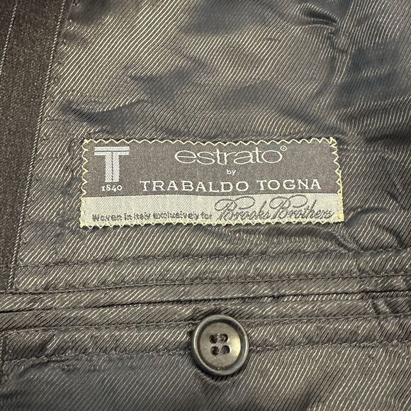 Brooks Brothers 1818 Fitzgerald Estarto Men 40S 36x28 Suit Wool Pinstripe Gray - Picture 9 of 16